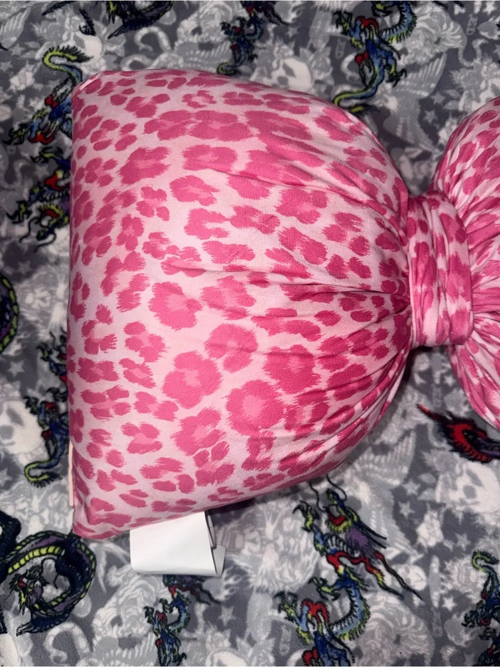 Juicy Couture Pink Leopard Knot Pillow